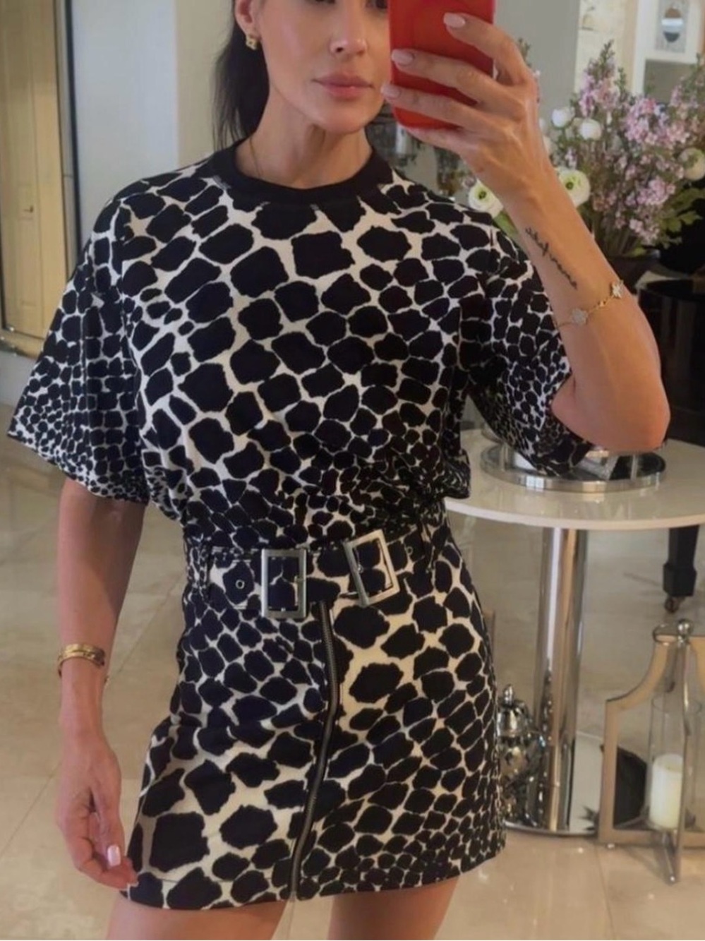 Topshop Black and White skirt and top set